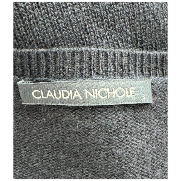 Claudia Nichole 100% Cashmere Sweater Gray & Pink Striped Women's Size Small - Picture 3 of 8